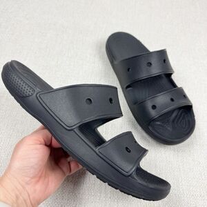 Iconic Crocs Comfort Classic Sandal Black Two Strap Slide Mens 11